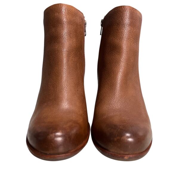 Kork Ease Natalya Wedge Bootie Sz 9.5 Brown Leather Ankle Boot - Picture 3 of 13